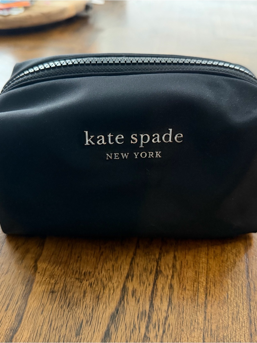 Kate Spade New York Black Nylon Travel Cosmetic Toiletry Makeup Bag NWOT